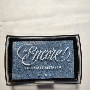 Tsukineko Encore Ultimate Metallic Blue Pigment Ink Pad for Stamping Crafting